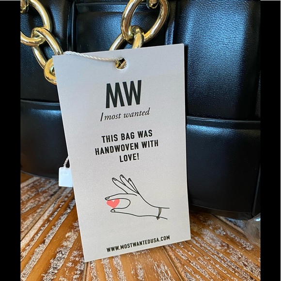 NWT Most Wanted Weaved Faux Leather Handbag - Picture 11 of 13